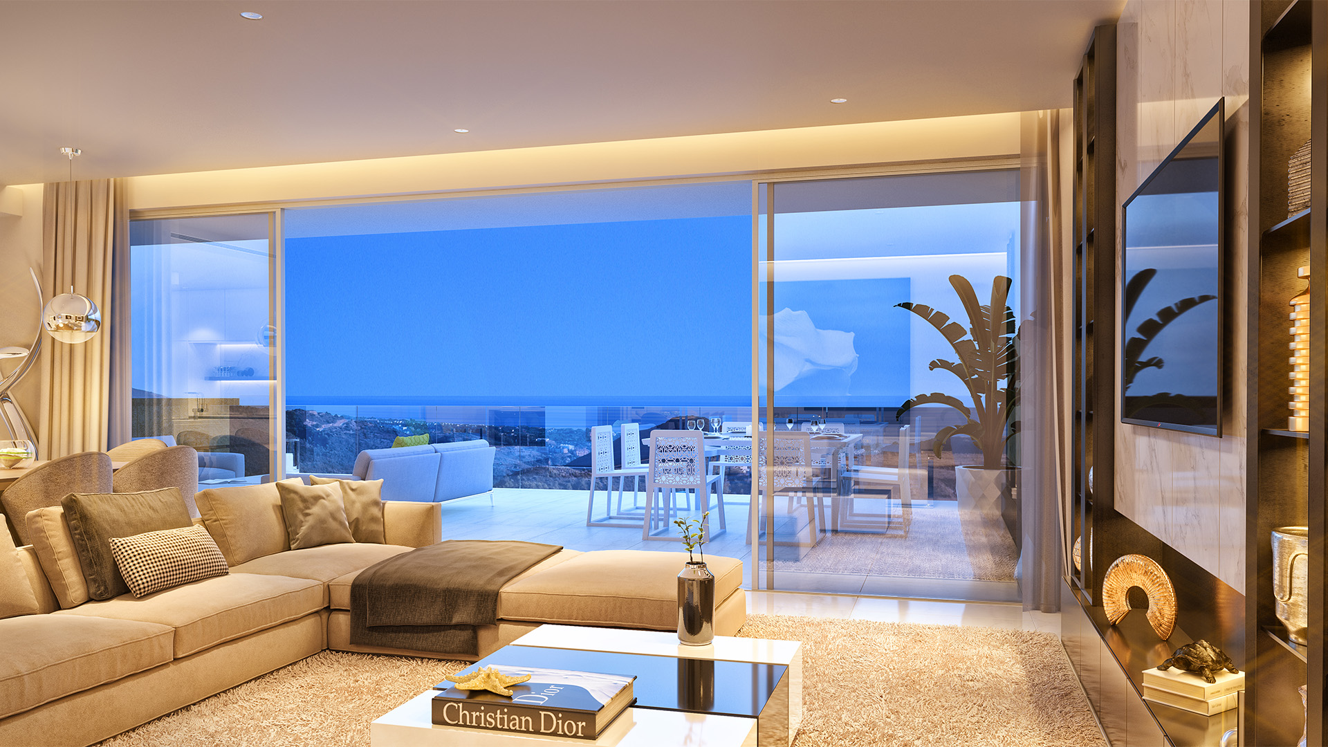 Palo Alto residences apartments, wide terrace & panoramic sea views