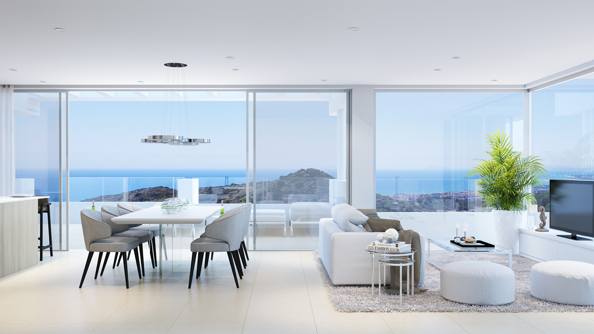 Palo Alto residences apartments, wide terrace & panoramic sea views