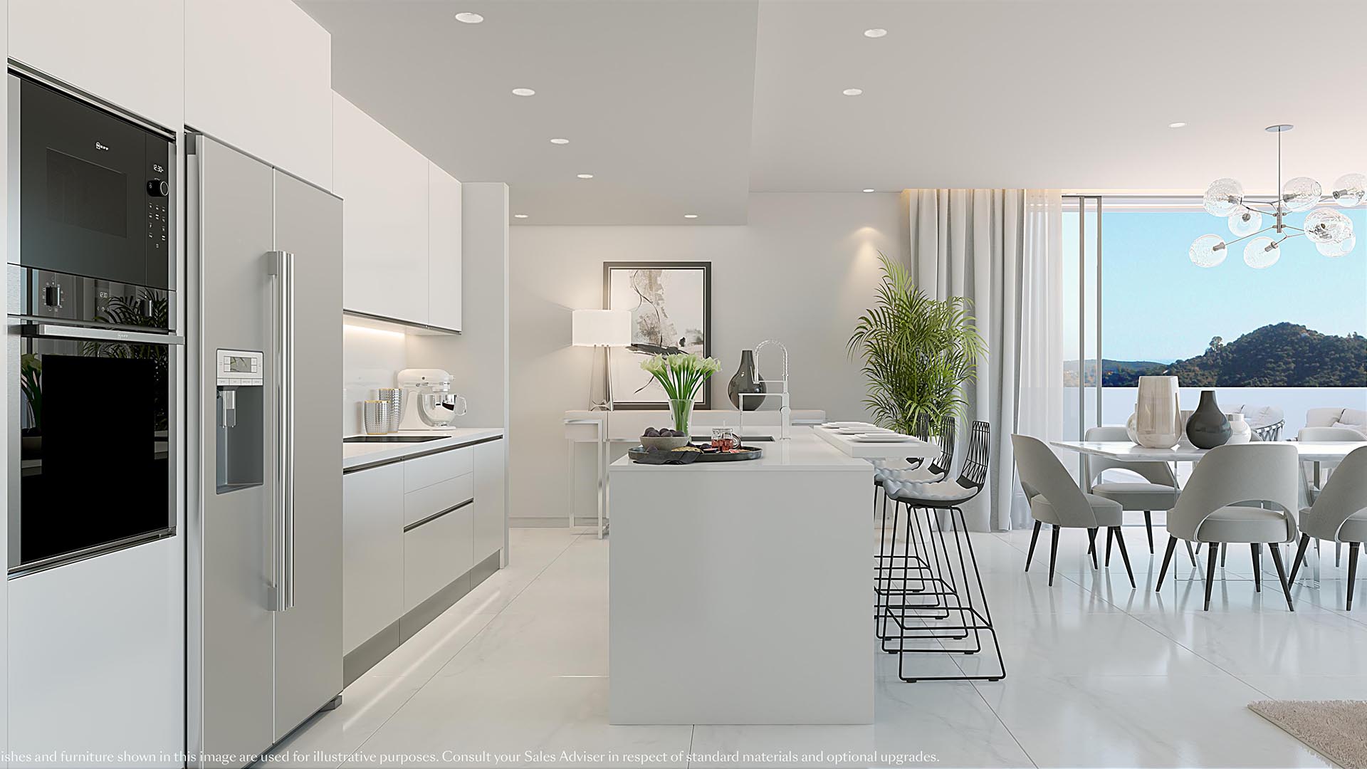 Palo Alto residences apartments, wide terrace & panoramic sea views