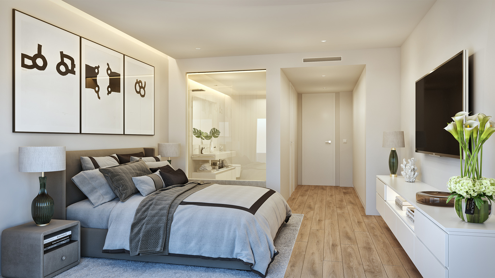 Palo Alto residences apartments, wide terrace & panoramic sea views